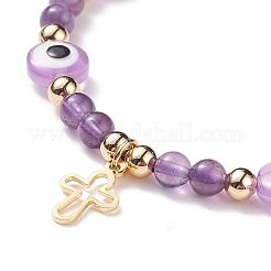 3Pcs 3 Style Resin Evil Eye Braided Bead Bracelets Set&nbsp;BJEW-JB08811