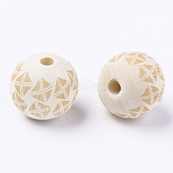 Unfinished Natural Wood European Beads&nbsp;WOOD-S057-021B