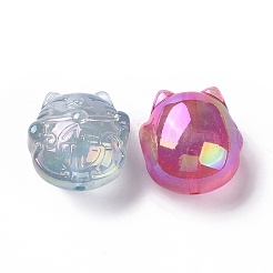 UV Plating Rainbow Iridescent Luminous Acrylic Beads&nbsp;OACR-E010-11