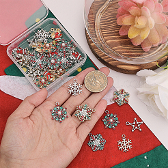 40Pcs 10 Style Alloy Rhinestone Pendants&nbsp;RB-CA0001-03