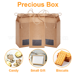Folding Kraft Paper Box with Visible Window&nbsp;CON-WH0087-98