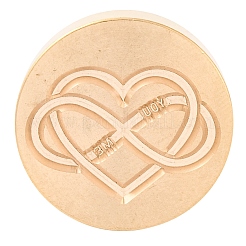 Golden Tone Round Wax Seal Brass Stamp Heads&nbsp;AJEW-S087-01G-08