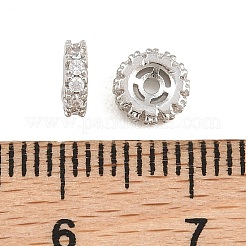 Brass Micro Pave Clear Cubic Zirconia Beads&nbsp;CU-CBAF71E-02P