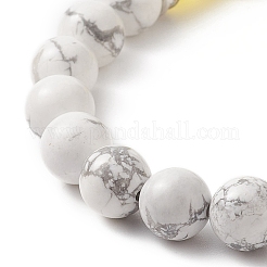 4Pcs 4 Color Natural Howlite Round Beaded Stretch Bracelets Set&nbsp;BJEW-TA00235