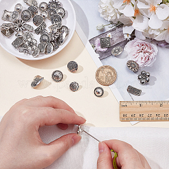 80Pcs 10 Styles 1-Hole Alloy Shank Buttons&nbsp;BUTT-ME0001-05