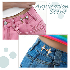 8 Pairs 4 Colors Star Zinc Alloy & Resin Adjustable Jean Button Pins&nbsp;FIND-FH0016-81