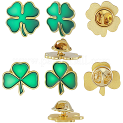 30Pcs 2 Styles Clover Enamel Pins&nbsp;JEWB-SC0001-86