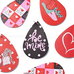 10Pcs 5 Colors PU Leather Big Pendants&nbsp;FIND-FS0003-75