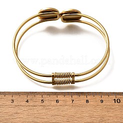 201 Stainless Steel Bangles for Women&nbsp;LS-BJEW-R014-02G