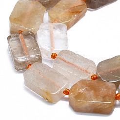 Natural Rutilated Quartz Beads Strands&nbsp;G-K245-J18-01