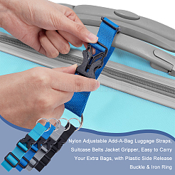 4Pcs 4 Style Nylon Adjustable Add-A-Bag Luggage Strap & Polyester Luggage Straps&nbsp;FIND-PH0007-06-WH