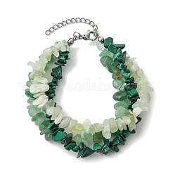 Natural & Synthetic Mixed Gemstone Chips Beaded Multi-strand Bracelets for Women&nbsp;BJEW-JB13986