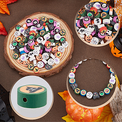 Christmas/Halloween Theme 300Pcs Handmade Polymer Clay Beads&nbsp;CLAY-SP0001-01A