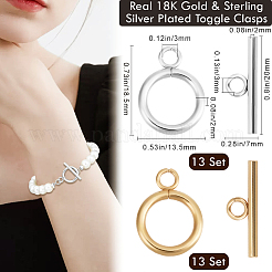 26Pcs 2 Colors 304 Stainless Steel Toggle Clasps&nbsp;STAS-BBC0008-98