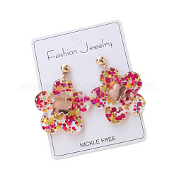 Valentine's Day Acrylic Glitter Powder Dangle Stud Earrings&nbsp;WG22978-02