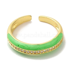 Rack Plating Brass Micro Pave Cubic Zirconia Cuff Rings&nbsp;RJEW-H228-06G
