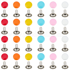 300Pcs Flat Round Baking Paint  Zinc Alloy Snap Rivet Butt Screw&nbsp;FIND-GF0009-30B