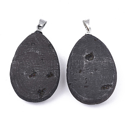 Electroplate Natural Druzy Geode Agate Pendants&nbsp;G-S344-59A-01