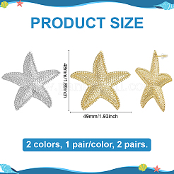 2 Pairs 2 Colors Alloy Stud Earrings&nbsp;EJEW-PH0002-06