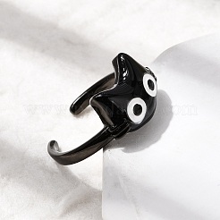 Brass Enamel Cuff Rings for Women&nbsp;RJEW-L336-03EB