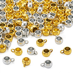 100Pcs 2 Colors Tibetan Style Alloy Rondelle Tube Bails&nbsp;TIBE-TA0001-33
