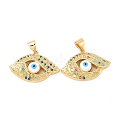 Brass Micro Pave Cubic Zirconia Pendants&nbsp;KK-H441-55G-02