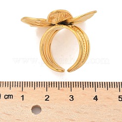 Real 18K Gold Plated 304 Stainlee Steel Open Ring&nbsp;RJEW-Z034-01A