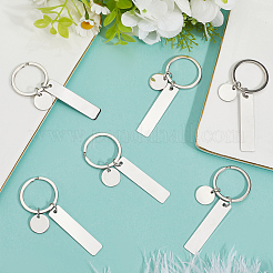 20Pcs 201 Stainless Steel Blank Pendant Keychain&nbsp;KEYC-SC0001-62C