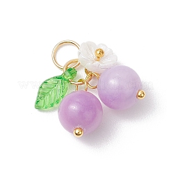 6Pcs 6 Colors Natural Malaysia Jade & White Jade & Topaz Jade & Green Jade & Yellow Jade Pendants&nbsp;PALLOY-JF03252
