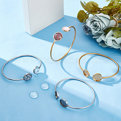 4Pcs 2 Colors 304 Stainless Steel Bangle Makings&nbsp;STAS-UN0053-10