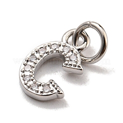 Initial Letter Brass with Cubic Zirconia Charms&nbsp;KK-Q814-26C-P