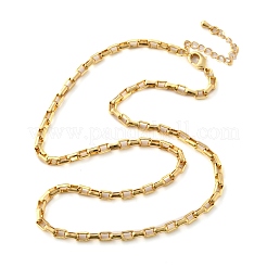 Brass Box Chain Necklaces for Women Men&nbsp;NJEW-F337-06G