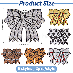12Pcs 6 Colors Computerized Embroidery Cloth Self Adhesive Patches&nbsp;PATC-DC0001-11