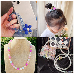 90Pcs 15 Colors Transparent Acrylic Beads&nbsp;MACR-TA0001-21