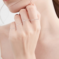 4Pcs 4 Styles 925 Sterling Silver Thin Finger Rings&nbsp;RJEW-BBC0001-20