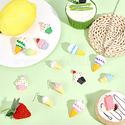 24Pcs 12 Styles Opaque Resin Imitation Food Pendants&nbsp;RESI-SC0006-61