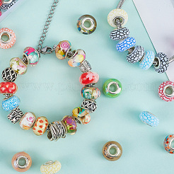 120Pcs 6 Styles Christmas Theme Resin European Rondelle Beads&nbsp;RPDL-SP0001-04