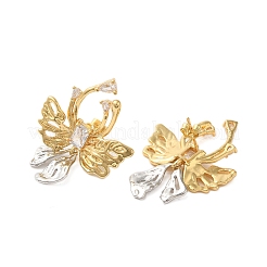 Butterfly Cubic Zirconia Stud Earrings&nbsp;EJEW-A113-01G