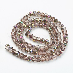 Electroplate Transparent Glass Beads Strands&nbsp;EGLA-A034-T6mm-R06