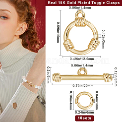 10Pcs Rack Plating Brass Toggle Clasps&nbsp;KK-BBC0013-29