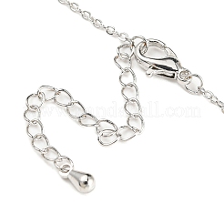 Bowknot with Teardrop Cubic Zirconia Pendant Necklace with Brass Cable Chains&nbsp;NJEW-F316-02P