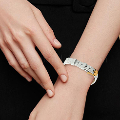 1Pc Leather Textured Bracelet Straps Slide Wristbands for Slide Charms&nbsp;AJEW-CL0003-11A