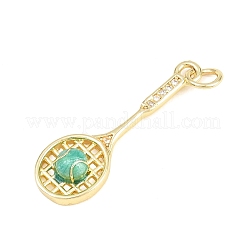 Brass Micro Pave Clear Cubic Zirconia Pendants&nbsp;KK-F938-11G