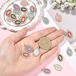 30Pcs 6 Colors Alloy Enamel Pendants&nbsp;ENAM-YW0008-87
