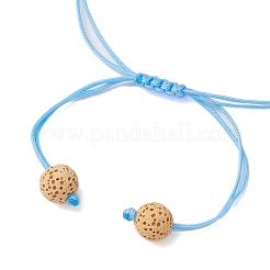 Natural Lava Rock & Dyed Natural Agate & Glass Seed Beaded Braided Bracelets&nbsp;BJEW-MZ00063-05