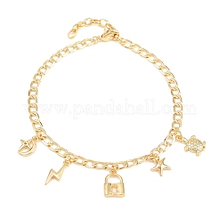 Brass Charm Bracelets&nbsp;BJEW-F545-01C-G