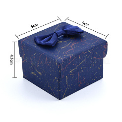 Ribbon Bow Cardboard Rings Jewelry Gift Boxes&nbsp;CBOX-N013-023