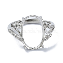 Adjustable 925 Sterling Silver 4 Prongs Ring Settings&nbsp;STER-K179-27P