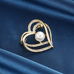 Heart Alloy Rhinestone Brooches for Women&nbsp;PW-WGCAEA0-01