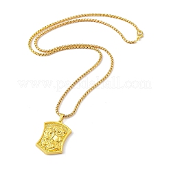 Alloy Pendant Necklace with Box Chains&nbsp;NJEW-G107-01G
